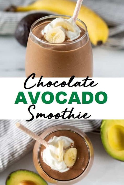 Chocolate Avocado Smoothie, Avocado Smoothie Recipe, Avocado Brownies, Dairy Free Smoothies, Avocado Chocolate Pudding, Turmeric Smoothie, Sweet Smoothies, Chocolate Avocado, Avocado Chocolate