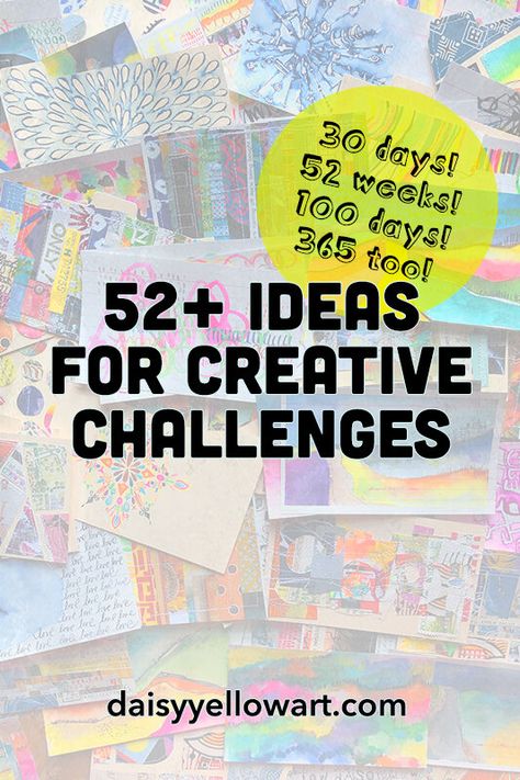 Art Journal Challenge Ideas, Journal Art Prompts, Art Project Prompts, Collage Art Prompts, 100 Day Art Challenge Ideas, 100 Day Challenge Art, Daily Creativity Challenge, Spark Creativity Ideas, 30 Day Art Challenge Ideas