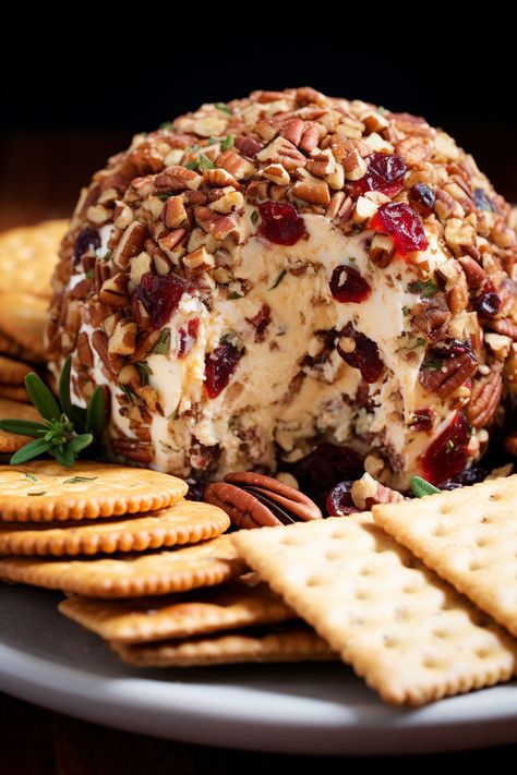 Cranberry Pecan Cheese Ball, Pecan Cheese Ball, Cream Cheese Ball, Ball Recipes, Cranberry Cheese, Cheese Ball Recipes, Crunchy Pecans, Organized Chaos, Delish Recipes