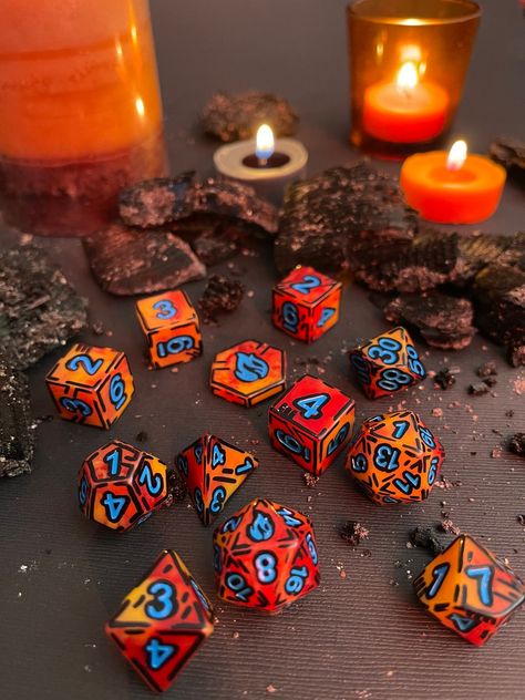 Borderlands Inspired Lilith Dice Dnd Dungeons and Dragons - Etsy Cool Dnd Dice, Dnd Crafts, Tiny Tina, Craft Clay, Dragon Dies, Dragon Rpg, Dungeons And Dragons Dice, Tile Games, Blue Highlights