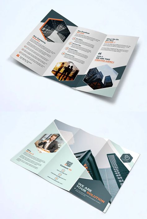 Tri-fold Business Brochure Template Interactive Brochure, Shoe Cabinet Design, School Advertising, Business Brochure Design, Trifold Brochure Design, Tri Fold Cards, Fold Brochure, Company Brochure, Brochure Layout