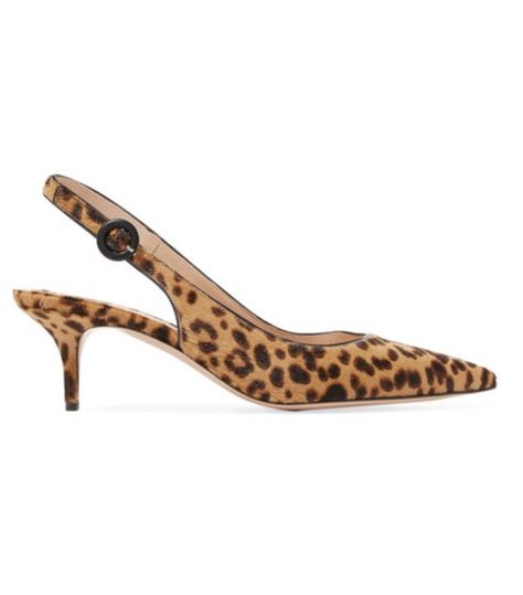 Gianvito Rossi Anna 55 Leopard-Print Calf Hair Slingback Pumps Office Heels, Trending Heels, Leopard Print Shoes, Wardrobe Wishlist, Low Heel Sandals, Chic Shoes, Print Shoes, Kitten Heel Pumps, Brown Heels