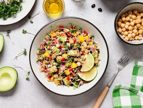 Corn And Bean Salad, Bean Salads, Lime Quinoa, Roasted Artichoke, Three Bean Salad, Black Bean Quinoa, White Bean Salad, Black Bean Salad, Shrimp Dinner