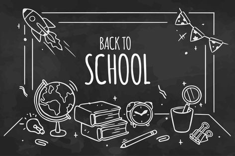 Classroom Blackboard, School Chalkboard Art, Back To School Background, School Picture Frames, Back To School Wallpaper, Grocery Sign, Blackboard Drawing, School Wallpaper, Chalkboard Wall Art