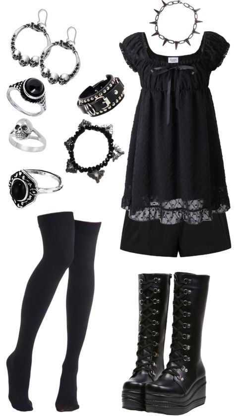 #grunge #vintage #outfitinspo #vibes #like #gothic #preppy American Gothic Outfit, Preppy Goth Outfits, Vintage Goth Outfits, Modern Goth Outfits, Gothic Winter Outfit, Gothic Grunge Outfits, Twee Outfits, Grunge Party Outfit, Gothic Preppy