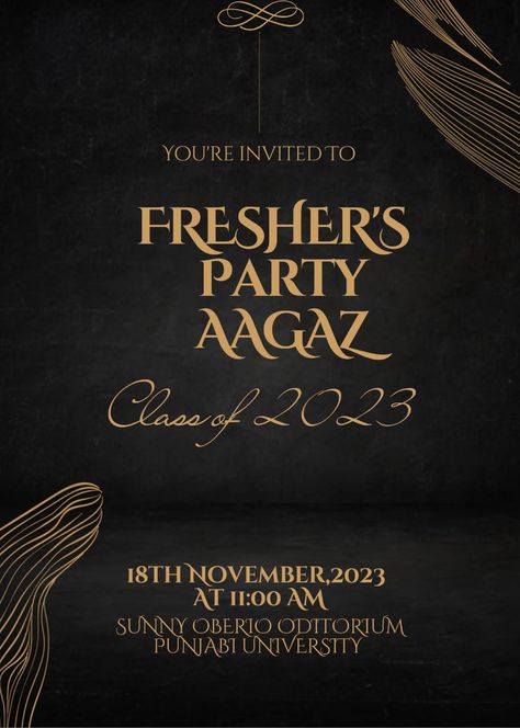 Freshers Party Invitation Card Design, Invitation For Freshers Party, Fresher Party Invitation Card, Invitation Card For Freshers Party, Freshers Day Invitation Card, Farewell Invitation Card, Freshers Day, Farewell Decorations, Farewell Invitation