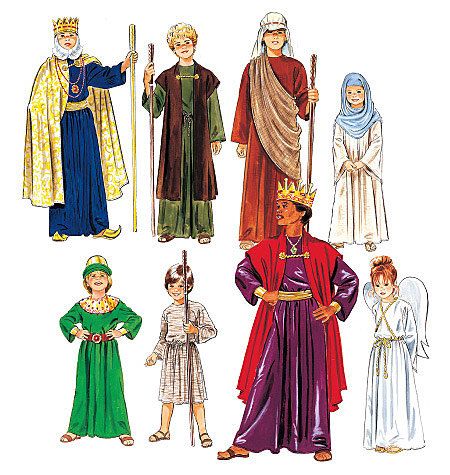 Biblical costumes for children - McCall's sewing pattern - Choose size Wisemen Costume, Bible Costumes, Joseph Costume, Live Nativity, Nativity Ideas, Biblical Characters, Biblical Costumes, Nativity Play, Nativity Costumes