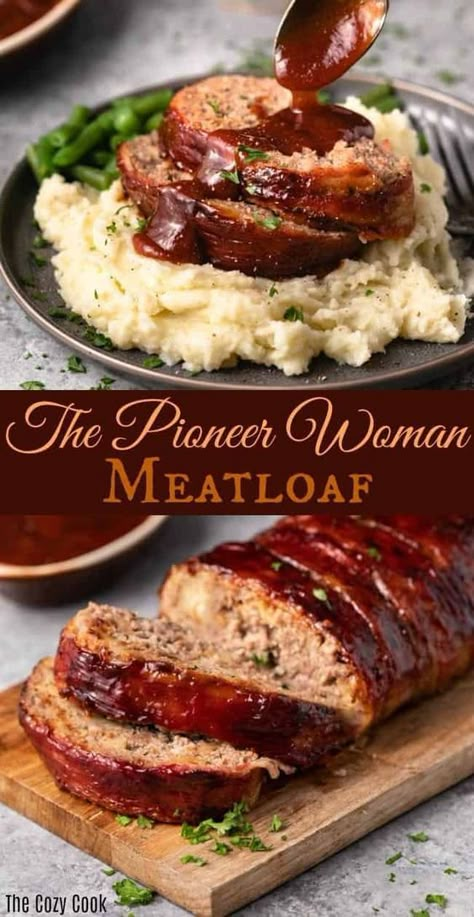 Pioneer Woman Recipes Dinner, Beef Meatloaf Recipes, Meatloaf Recipes Pioneer Woman, Pioneer Woman Meatloaf, Delicious Meatloaf, Resepi Biskut, Homemade Meatloaf, Beef Meatloaf, Classic Meatloaf Recipe