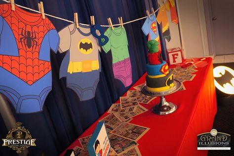 Avengers Baby Shower Ideas, Marvel Gender Reveal, Super Hero Baby Shower Ideas, Spiderman Baby Shower Ideas, Spider Man Baby Shower Ideas, Superman Baby Shower Theme, Marvel Baby Shower Ideas, Superhero Baby Shower Ideas, Super Hero Baby Shower