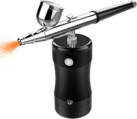 COSSCCI Upgraded Airbrush Kit, Portable Mini Air Brush Spray Gun with Compressor Kit Single Action Air Brush Painting Kits for Cake Decorating Makeup Art Nail Model Painting Tattoo Manicure (Black) Portable Air Pump, Barber Supplies, Painting Tattoo, Air Brush, Air Brush Painting, Paint Sprayer, Diy Cleaning Products, Air Pump, Air Compressor