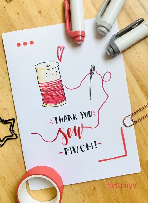 Aesthetic Thank You Cards Diy, Cute Handmade Thank You Cards, Thank You Cards Ideas Diy, Thank You Diy Cards Handmade, Pun Thank You Cards, Thank You Card Puns, Thank You Puns Cards, Thank You Card Art, Cute Thank You Notes