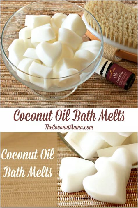 Coconut Oil Bath Melts For Soft Skin - The Coconut Mama Bath Melts Recipe, Coconut Oil Bath, For Soft Skin, Homemade Coconut Oil, Diy Coconut, Coconut Oil Recipes, Bath Melts, Bath Recipes, Bath Bomb Recipes