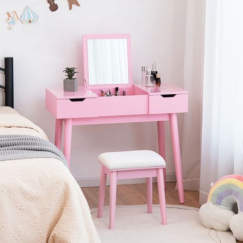 Pink reception desk