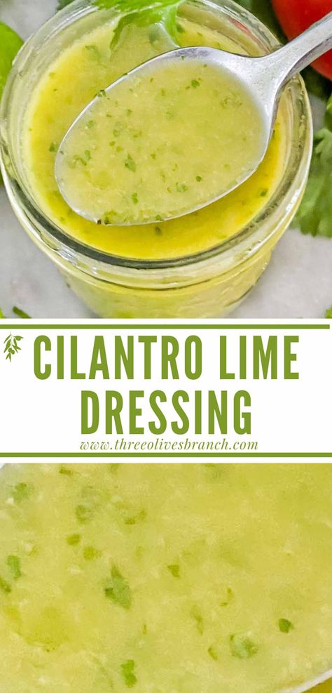 Cilantro Lime Salad Dressing, Cilantro Lime Salad, Mexican Salad Dressings, Zesty Salad Dressing, Lime Salad Dressing, 5 Minute Recipe, Lime Salad, Homemade Salad Dressing Healthy, Cilantro Lime Vinaigrette