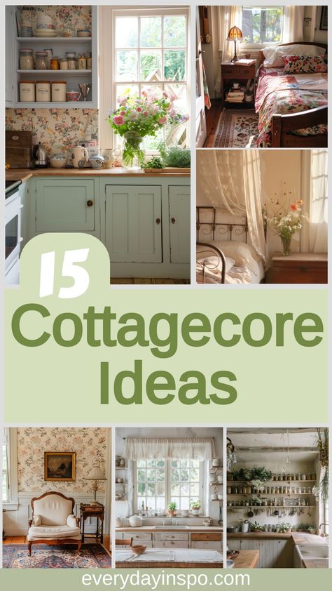 See my top 15 cottagecore decor tips if you want to match the cottagecore aesthetic in your home. House Cottagecore Aesthetic, Home Decor Ideas Cottagecore, Aesthetic House Cottagecore, Cozy British Cottage Interiors, How To Make Your Room Cottagecore, How To Live A Cottagecore Life, Cottagecore Tips, Cottagecore House Decor, Cottagecore Home Aesthetic