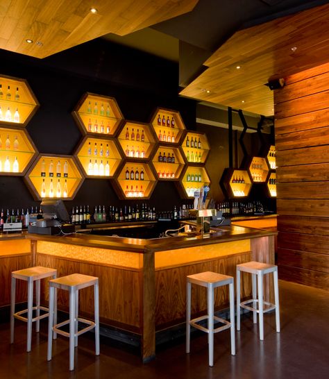 Bar Bee Interior Design, Honey Interior Design, Bar Shop Design, Helix Architecture, Couch Aesthetic, Back Bar Design, Bar Lounge Design, Bar Design Ideas, Popular Home Decor