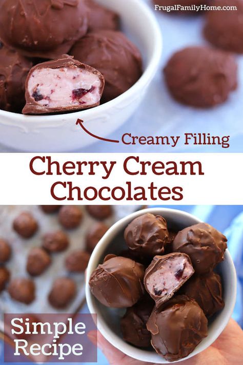 This homemade chocolates recipe is so good. The cherry cream filling is so buttery and creamy, surrounded by chocolate. You won’t have to buy chocolates again, you can make your own with this easy recipe. Our whole family loves it. #HomemadeCandy #easyhomemadedesserts #homemadechocolates Cream Fillings For Chocolates, Chocolate Mold Filling Recipes, Cream Filled Chocolate Candy Recipes, Cream Filled Candy Recipes, Chocolate Cherry Truffles Recipe, Filling Recipes For Chocolates, Cherry Filled Chocolates, Homemade Chocolate Filling Recipes, Cherry Candy Recipe