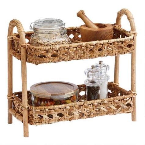 Rattan Shelf, Bath Redo, Rattan Cane, Market Basket, Bathroom Wall Cabinets, Display Cabinets, Fantasy Homes, House Furniture Design, Floating Wall Shelves