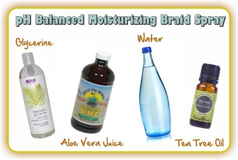 Helpful moisturizing and a protein braid spray recipes to help strengthen your hair while you protective style. Braid Spray, Natural Hair Recipes, Natural Hair Spray, Natural Hair Remedies, Spray Moisturizer, Aloe Juice, Hair Regimen, Diy Hair Care, Black Hair Care