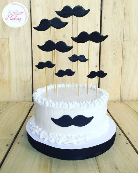 Beard Cake, Moustache Cake, Mustache Cupcakes, Mustache Cake, Funny Birthday Cakes, Cartoon Cake, Sweet Bakery, 22nd Birthday, 60th Birthday