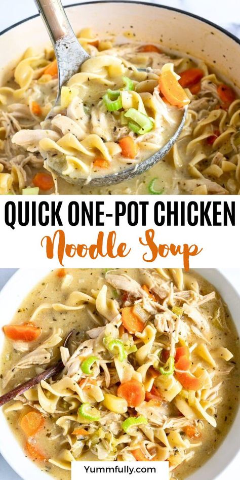 Chicken Noodle Soup Without Vegetables, Chicken Thigh Noodle Soup, One Pot Chicken Noodle Soup, Gluten Free Chicken Noodle Soup, Chicken And Vegetable Bake, Easy Chicken Noodle Soup, Summer Lunch Recipes, Rotisserie Chicken Soup, Vegetable Noodle Soup