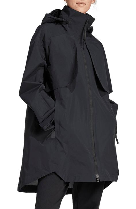 adidas MYSHELTER RAIN.RDY Waterproof Parka available at #Nordstrom Nike Rain Coat, Waterproof Winter Coat, Packable Rain Jacket, Waterproof Parka, City Slickers, Rain Gear, Rain Coat, Stand Collar, Winter Coat