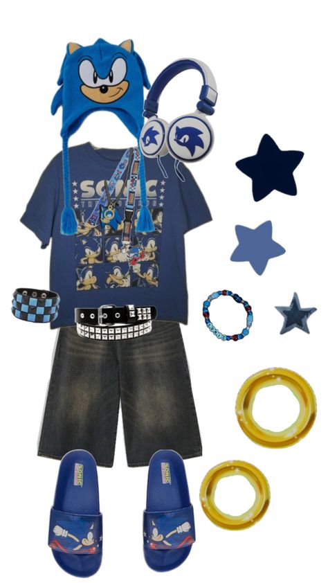 Ftm Outfits Casual, Sonic Clothes Aesthetic, Sonic Outfit Ideas, Sonic Inspired Outfits, Sonic Clothes, Sonic Outfit, Ftm Outfits, Sonic Cosplay, Geeky Clothes