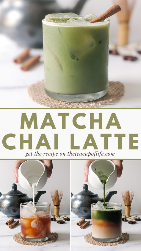 Matcha Chai Latte Recipe, Iced Matcha Latte Recipe, Green Tea Latte Recipe, Matcha Tea Recipes, Iced Matcha Green Tea, Chai Latte Recipe, Matcha Green Tea Recipes, Tea Latte Recipe, Matcha Latte Recipe