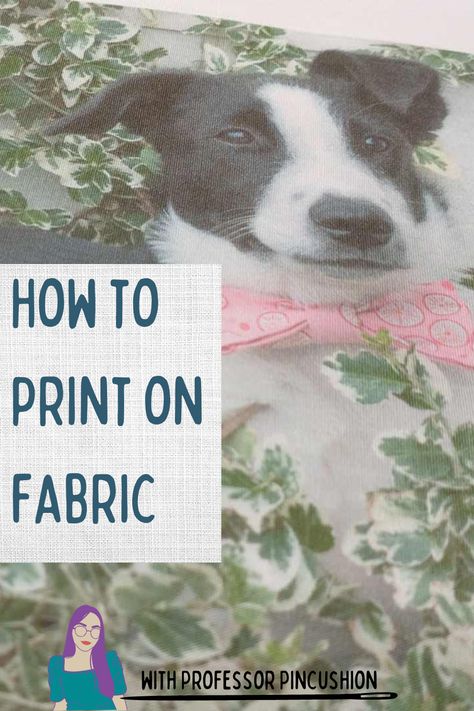 Being able to print your own designs on fabric opens up a world of possibilities to your sewing projects. You can do images like favorite photos, or custom graphics, or even do your own print. Using some basic supplies and your home printer, you can make your own custom fabric to be used in your projects. Watch this video tutorial to see how it's done. #fabricprinting #sew #sewing #inkjet #inkjetprinting #diy #sewingprojects #craftprojects Print Your Own Fabric, How To Print On Fabric Inkjet Printer, Print Photo On Fabric, How To Print Photos On Fabric, Photos Printed On Fabric, Print On Fabric Diy, How To Print On Fabric, Printing Photos On Fabric, Transfer Photo To Glass