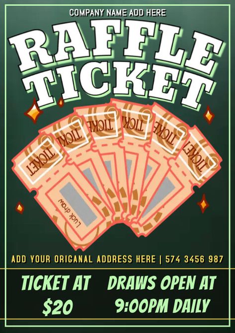 Raffle Poster Ideas, Raffle Tickets Template, Kindle Book Cover, Raffle Ticket, Etsy Banner, Ticket Template, Campaign Posters, Blog Header, Raffle Tickets