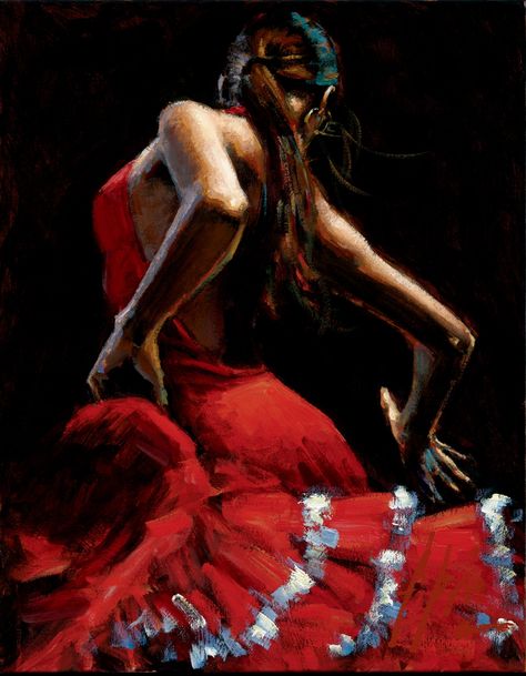 Fabian Perez · Official Artist Website · Dancer in Red with White in set Flamenco Fabian Perez, Dancer Painting, Spanish Dancer, Flamenco Dancing, Flamenco Dancers, Original Pastel, Fine Art Giclee Prints, Dance Art, Chiaroscuro