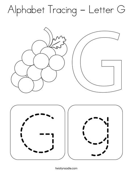 Alphabet Tracing - Letter G Coloring Page - Twisty Noodle Letter G Coloring Sheet, G Letter Worksheet, Coloring Letters Alphabet, G Worksheets Preschool, Letter G Worksheets For Preschool, Letter G Activities For Preschool, Letter G Tracing, Letter G Worksheet, Preschool Sheets