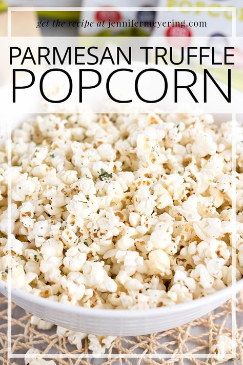 Truffle Oil Recipes, Truffle Popcorn, Cheese Popcorn, Popcorn Recipe, Truffle Butter, Gourmet Snacks, Butter Popcorn, Truffle Oil, Popcorn Recipes