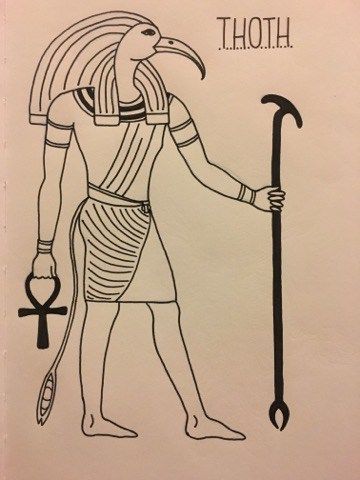 Thoth God Drawing, Egyptian Thoth, Thoth Egyptian God, Magic Writing, Egyptian Pantheon, Egyptian Deity, Egypt Tattoo, Babe Cave, Ancient Mesopotamia