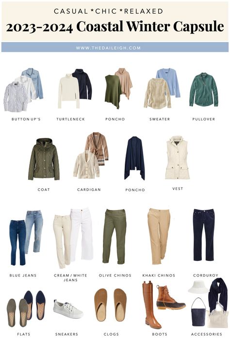 2023-2024 Coastal Winter Capsule Wardrobe — THE DAILEIGH Gm Aesthetic, Coastal Wardrobe, Coastal Winter, Build Wardrobe, Grandmother Style, Mom Wardrobe Essentials, Valentines Day Outfits, Grandma Clothes, Capsule Wardrobe Planning