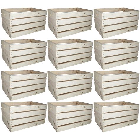 PRICES MAY VARY. Add your creative touch to these ready-to-finish wood crates. They are a perfect home décor box to store and organize keepsake items, files, books and more. They just needs your paint and embellishments to make them stand out! Unfinished. 12.5” x 9.6” x 17.9” (31.7cm x 24.4cm x 25.5cm). 12 crates. Wood. Buy bulk candle making, soap making, and wood craft supplies to save you time and money. Whether you need a little or a lot, our bulk pricing offers a budget-friendly way to get Home Decor Boxes, Pallet Halloween Decorations, Unfinished Wood Crates, Large Wooden Crates, Wooden Box Crafts, Bulk Candles, Craft Booth Displays, Organize Craft Supplies, Pallet Decor