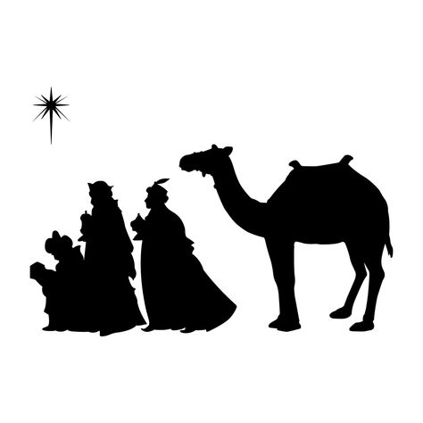 Three Wise Men Silhouette, Wise Men Silhouette, Christmas Mirror Decorations, Christmas Card Decorations, Christmas Mirror, The Three Kings, The Three Wise Men, 3 Wise Men, Church Christmas Decorations