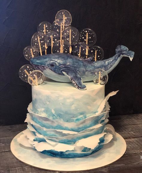 Whale Cake Ideas, Whale Shark Cake, Blue Whale Cake, Cake Whale, Whale Cake Topper, Whale Birthday Cake, Ocean Birthday Cakes, Whale Cake, Whale Cakes