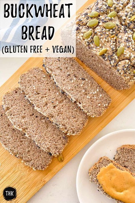 Buckwheat Bread [Gluten Free] This Healthy Kitchen Buckwheat Flour Bread, Buckwheat Bread Recipe, Gluten Free Buckwheat Bread, Bread Without Yeast, Applesauce Bread, Buckwheat Bread, Measuring Flour, Bread Gluten Free, Buckwheat Recipes