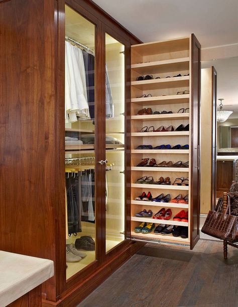 Tiny Space Upgrades: Smart Decorating Ideas on a Budget for Small Bedrooms Shoe Rack Pull Out, Shoe Storage Design, Small Dressing Rooms, Space Saving Shoe Rack, Ideas Closet, Closet Shoe, Walking Closet, Closet Shoe Storage, Walk In Closet Design