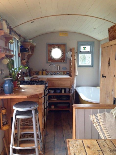 The Home-stead Wagon Tiny House Van Life Interior, Glamping Cabin, Kombi Home, Tiny Camper, Camper Makeover, Camper Living, Shepherds Hut, Van Home, Van Interior