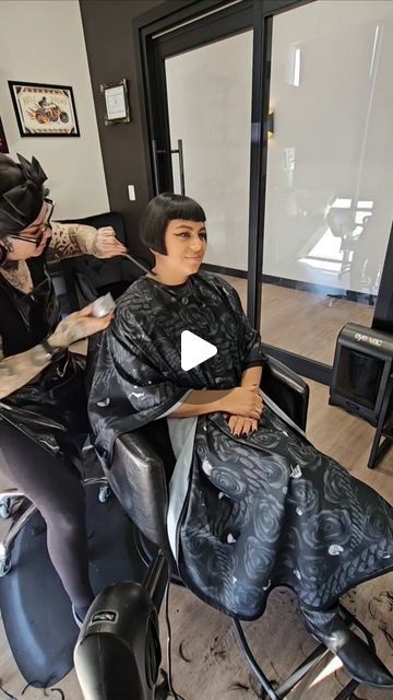 @kilimarie on Instagram: "I love precision haircuts 🤌🏻🔪

#haircut #bob #bobhaircut #bangs #bettybangs #solasalons #gothaesthetic #hairstylist #hairsalon" Betty Bangs, Shaved Bob, Haircut Bob, Bad Haircut, September 2, Goth Aesthetic, Bobs Haircuts, Short Hair Cuts, Hair Salon