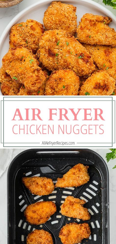 Chicken Nugget Air Fryer, Chicken Nuggets In The Air Fryer, Homemade Air Fryer Chicken Nuggets, Healthy Chicken Nuggets Air Fryer, Chicken Nugget Recipes Air Fryer, Airfryer Nuggets, Homemade Chicken Nuggets Air Fryer, Air Fryer Chicken Nuggets Homemade, Airfryer Chicken Nuggets