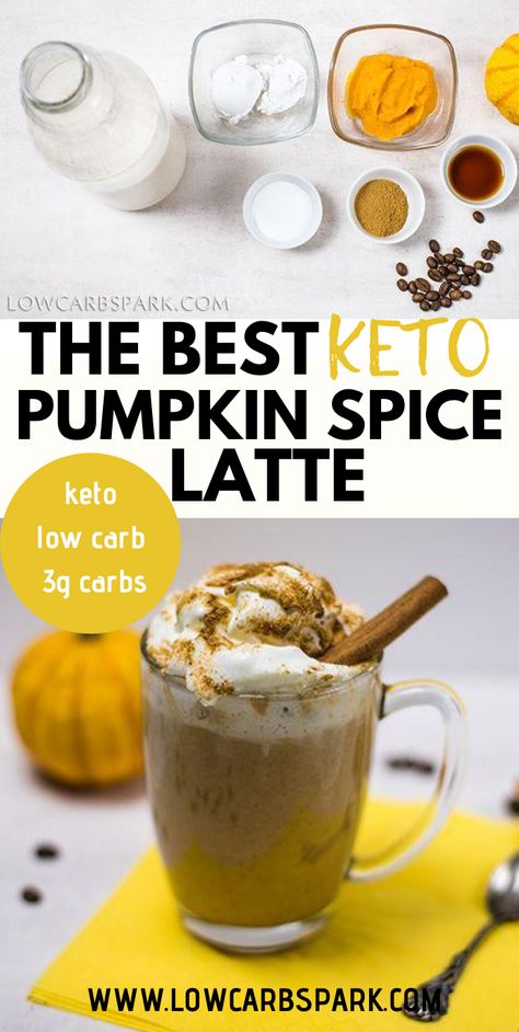 Healthy Keto Pumpkin Spice Latte - Vegan & Dairy-Free Keto Pumpkin Spice Latte, Pumpkin Keto, Turmeric Tea Benefits, Healthy Pumpkin Spice Latte, Homemade Pumpkin Spice Latte, Starbucks Pumpkin Spice Latte, Keto Pumpkin Pie, Pumpkin Spiced Latte Recipe, Low Carb Drinks