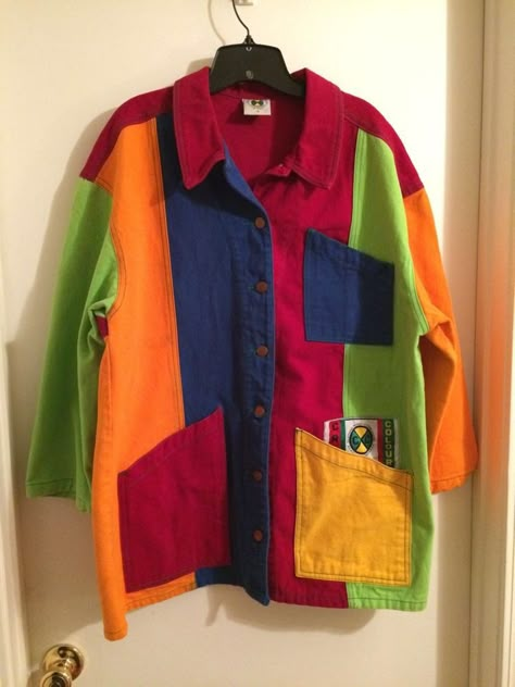 Kidcore Fashion, Silly Clothes, Clown Clothes, Chica Cool, Peachy Keen, 90's Fashion, Color Block Jacket, Trendy Outfit, Outfits Men