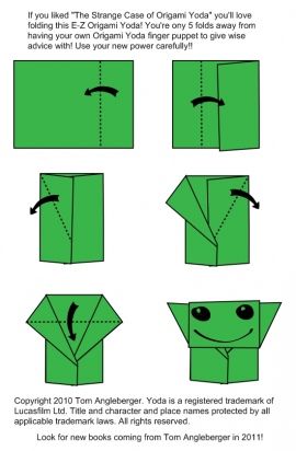 Easy 5 fold Origami Yoda,  Super easy! If I can do it, any one can Origami Yoda Instructions, Star Wars Classroom, Star Wars Origami, Origami Templates, Origami Yoda, Star Wars Crafts, May The Fourth, How To Make Origami, Origami Instructions