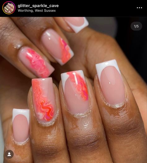 Nails For Lanzarote, Lanzarote Holiday Nails, Square Holiday Nails Summer, Biab Summer Nails Ideas, Morocco Inspired Nails, Summer Vacation Nails Square, Tenerife Nails Ideas, Holiday Nails Summer Acrylic Square, Cute Biab Nail Designs