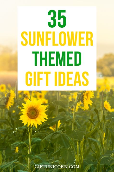 If you have a friend or family member that is obsessed with all things sunflower, this is the perfect list for you! From home decor to fashion, you’re sure to find the perfect present for that plant lover in your life! If your friend or loved one enjoys sunflower decor or sunflower jewelry, this list has you covered. #sunflowers #flowergifts #giftsforplantlovers #plantgifts #naturegifts #giftsforher Sunflower Gift Box Ideas, Sunflower Themed Gift Basket, Sunflower Teacher Gift, Diy Sunflower Gifts, Sunflower Present, Sunflower Gifts Ideas, Sunflower Gift Basket, Sunflower Gift Ideas, Gift Ideas Valentines Day