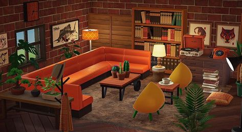 @tropikitch_acnh shared a photo on Instagram: “Curently spending all my time at Harv’s island making living rooms because I don’t find the courage to flatten my finished island.…” • Mar 27, 2021 at 10:13am UTC Animal Crossing 70s, Home Gym Design Garage, 70s House, Animals Crossing, Retro Living Rooms, Deco Nature, Retro Room, New Animal Crossing, Retro Interior