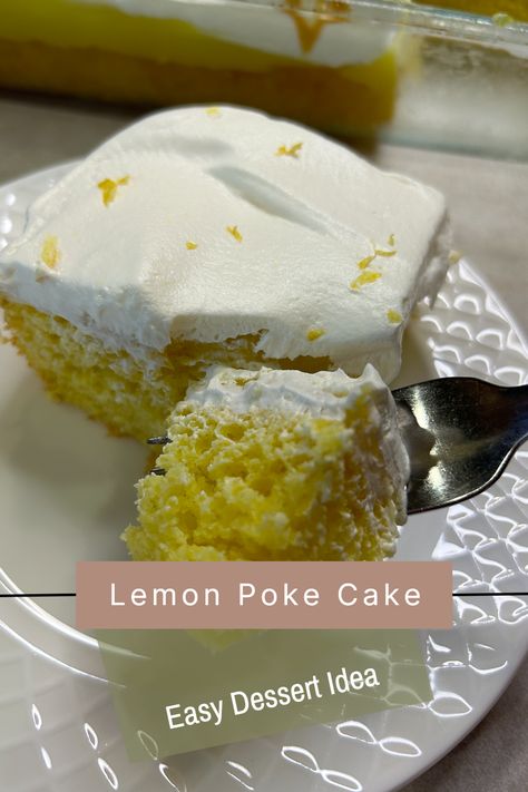 Unleash your inner chef with our Quick and Easy Dessert Idea for Lemon Poke Cake Making Guide! This light and zesty treat is the perfect end to any meal, combining fresh citrus flavors with a moist and fluffy cake base. It's simple to make but guaranteed to impress your guests. From novice bakers to seasoned dessert connoisseurs, this Lemon Poke Cake recipe is a must-try. Don't miss out on this refreshing sweet sensation - save this recipe for later! Lemon Poke Cake Recipe, Potluck Breakfast Ideas, Potluck Breakfast, Potluck Brunch, Party Dinner Recipes, Lemon Poke Cake, Potluck Themes, Party Appetizers For A Crowd, Holiday Recipes Christmas Desserts